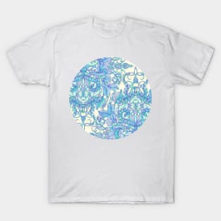 Lilac, Mint & Aqua Art Nouveau Pattern T-Shirt